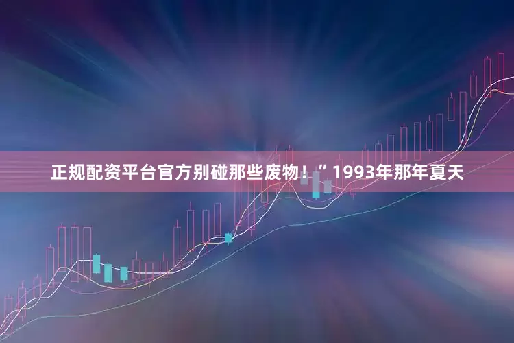 正规配资平台官方别碰那些废物！”1993年那年夏天